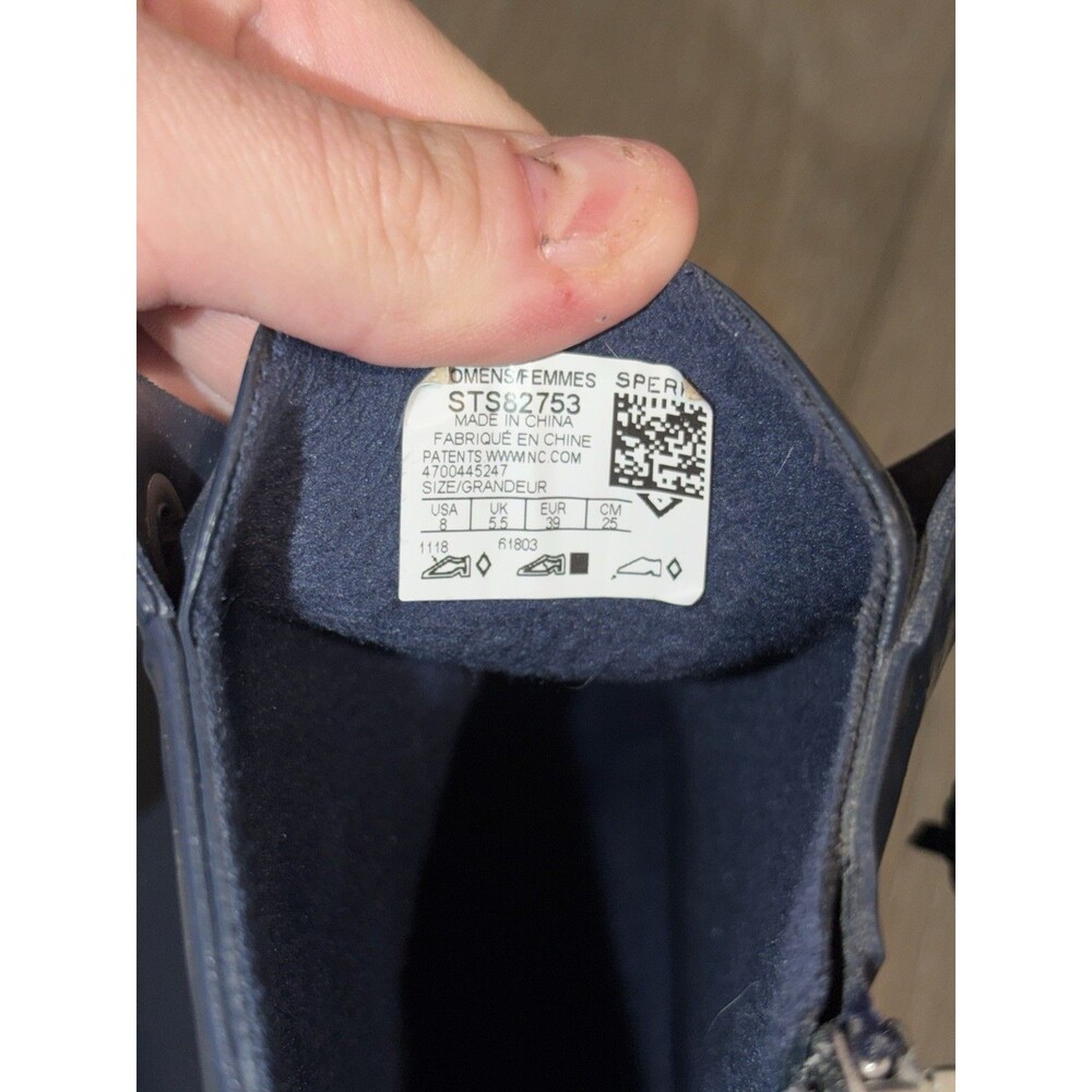 Sperry Top-Sider Blue Ankle Rain Boots Zipper Laces Woman’s 8 - Picture 4 of 5